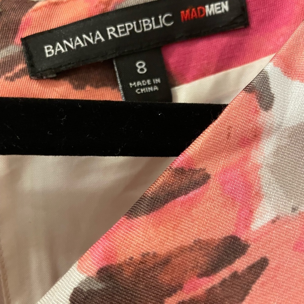 Banana Republic MadMen Cowl-Neck Dress, Size 8, Pink & Gray Fully Lined Sheath. - Picture 3 of 8